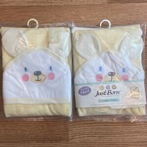 Vintage Just Born Hooded Towels for Infants